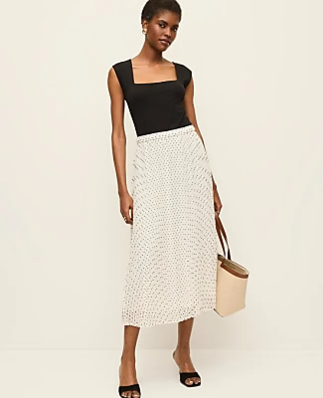 Ann Taylor Polka Dot Midi Skirt in Chiffon made by Ann Taylor
