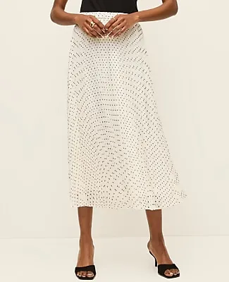 Ann Taylor Polka Dot Midi Skirt in Chiffon sold by Ann Taylor product image thumbnail 2