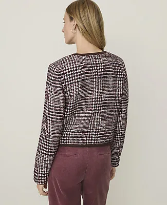 Ann Taylor Petite Weekend Glen Check Crew Neck Jacket sold by Ann Taylor product image thumbnail 2