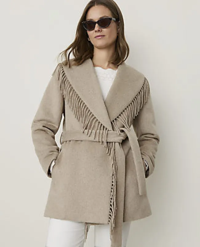 Ann Taylor Fringe Wrap Coat made by Ann Taylor