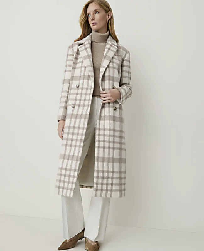 Ann Taylor Plaid Double Breasted Coat made by Ann Taylor