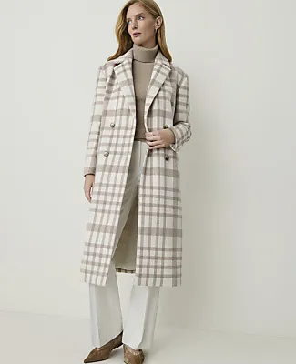 Ann Taylor Plaid Double Breasted Coat sold by Ann Taylor