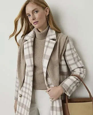 Ann Taylor Plaid Double Breasted Coat sold by Ann Taylor product image thumbnail 3