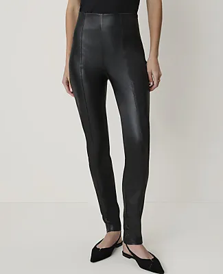Ann Taylor Petite Seamed Side Zip Legging in Faux Leather sold by Ann Taylor product image thumbnail 2