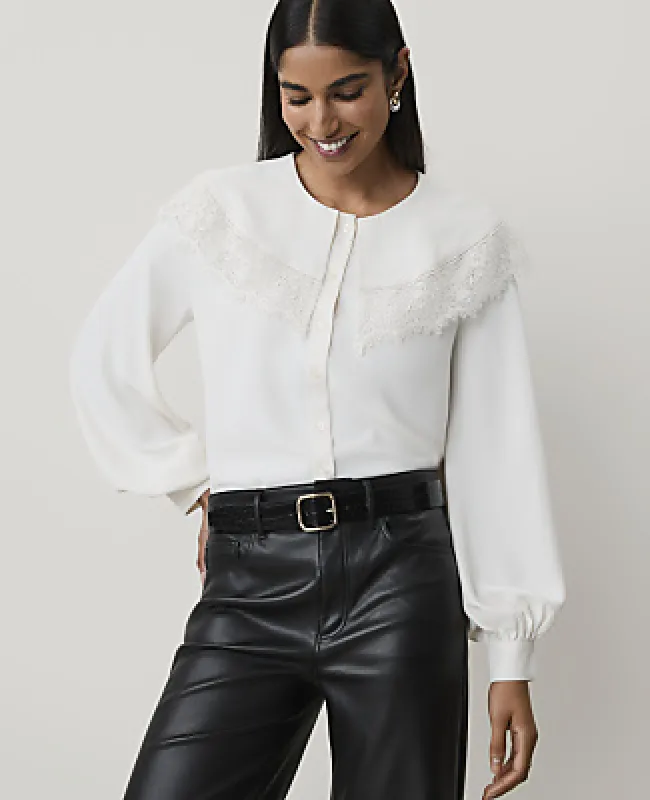 Ann Taylor Lace Cape Collar Blouse made by Ann Taylor