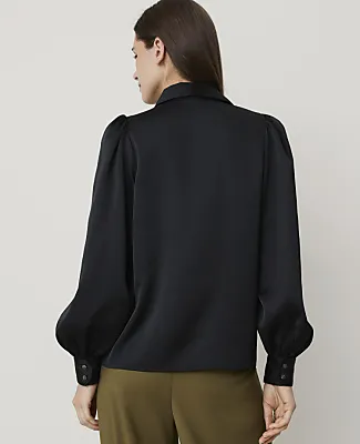 Ann Taylor Petite Collared Blouson Sleeve Shirt sold by Ann Taylor product image thumbnail 2