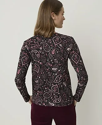 Ann Taylor Petite Paisley Crew Neck Top sold by Ann Taylor product image thumbnail 2