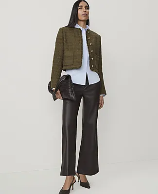 Ann Taylor Petite Cropped Crew Neck Jacket in Tweed sold by Ann Taylor product image thumbnail 3