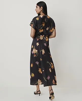 Ann Taylor Floral Crew Neck Midi Dress sold by Ann Taylor product image thumbnail 2