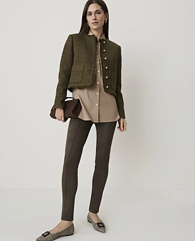 Ann Taylor Petite Seamed Side Zip Legging in Faux Suede made by Ann Taylor