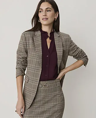 Ann Taylor The Petite Plaid Greenwich Blazer sold by Ann Taylor
