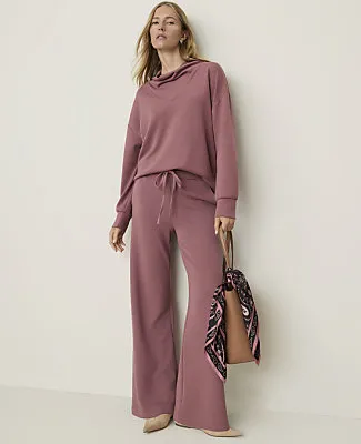 Ann Taylor Weekend Easy Wide-Leg Pant in CloudPlush sold by Ann Taylor