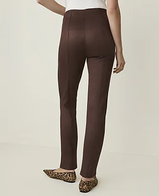 Ann Taylor Petite Weekend Seamed Side Zip Legging in Faux Suede sold by Ann Taylor product image thumbnail 3
