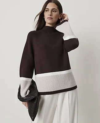 Ann Taylor Colorblock Turtleneck Sweater sold by Ann Taylor