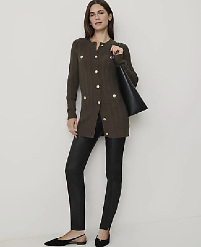 Ann Taylor Seamed Side Zip Legging in Faux Leather made by Ann Taylor