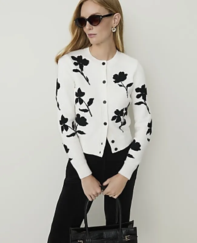 Ann Taylor Floral Jacquard Cardigan made by Ann Taylor