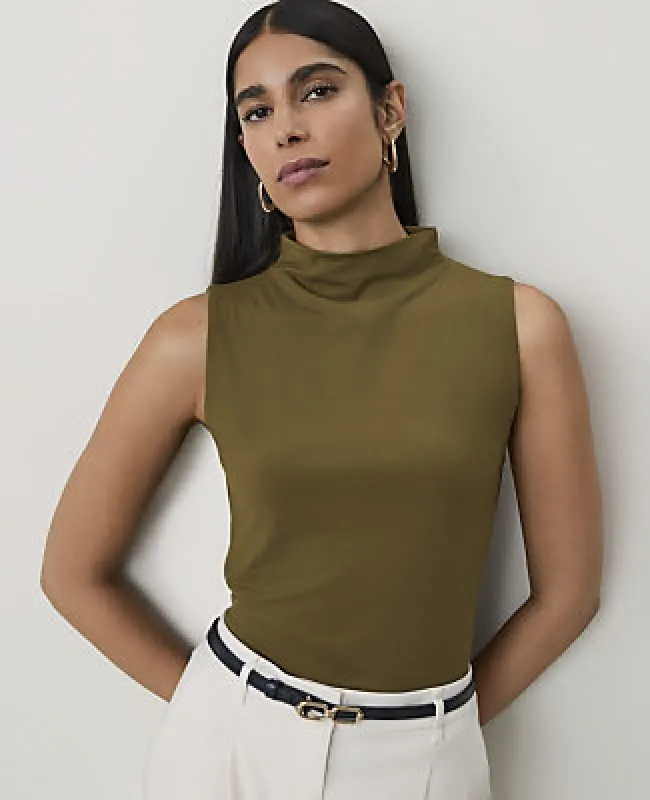 Ann Taylor Mock Neck Tank Top made by Ann Taylor