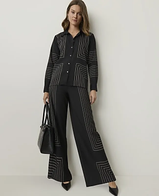 Ann Taylor The Petite Geo Print Side Zip Pant made by Ann Taylor