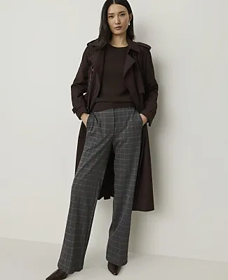 Ann Taylor The Petite Plaid Straight Pant sold by Ann Taylor