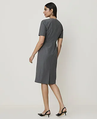 Ann Taylor Pinstripe Crew Neck Sheath Dress in Bi-Stretch sold by Ann Taylor product image thumbnail 2