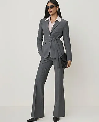Ann Taylor The Petite Pinstripe Belted Greenwich Blazer in Bi-Stretch sold by Ann Taylor product image thumbnail 3