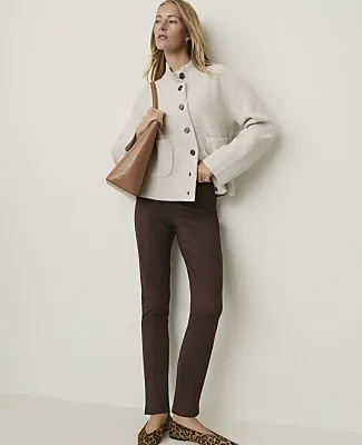 Ann Taylor Petite Weekend Seamed Side Zip Legging in Faux Suede sold by Ann Taylor