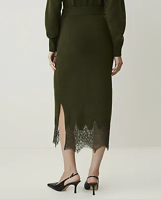 Ann Taylor Lace Trim Midi Skirt sold by Ann Taylor product image thumbnail 3