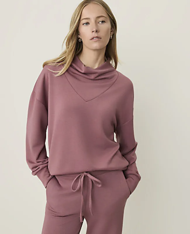 Ann Taylor Weekend Cowl Neck Sweatshirt in CloudPlush made by Ann Taylor