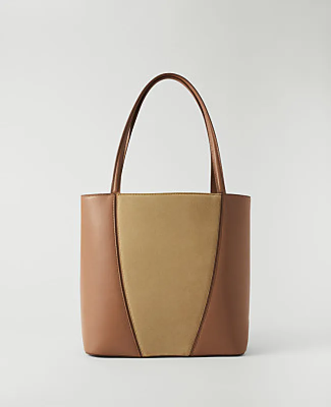 Ann Taylor Mixed Material Tote made by Ann Taylor