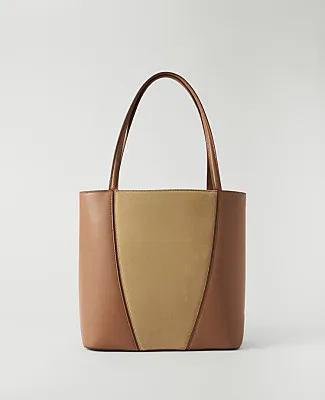 Ann Taylor Mixed Material Tote sold by Ann Taylor