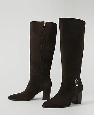 Ann Taylor Suede Block Heel Tall Boot sold by Ann Taylor product image thumbnail 2