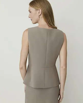 Ann Taylor The Petite V-Neck Vest in Textured Crepe sold by Ann Taylor product image thumbnail 2