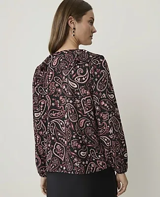 Ann Taylor Petite Paisley Ruffle Trim Blouse sold by Ann Taylor product image thumbnail 2