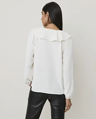Ann Taylor Ruffle Trim Blouse sold by Ann Taylor product image thumbnail 2