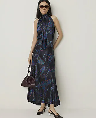 Ann Taylor Studio Paisley Flare Maxi Skirt in Silk sold by Ann Taylor