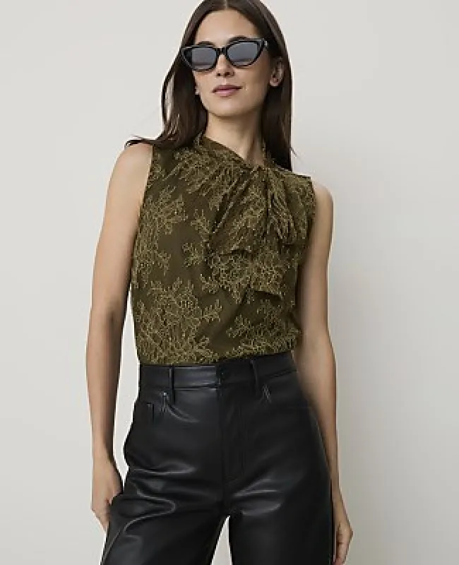 Ann Taylor Lace Bow Sleeveless Top made by Ann Taylor