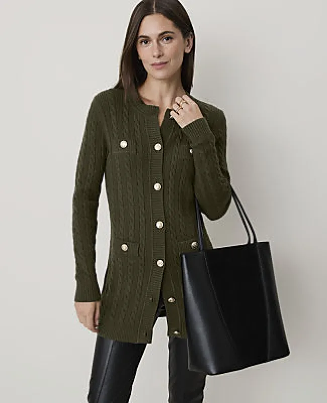 Ann Taylor Cable Longline Cardigan made by Ann Taylor