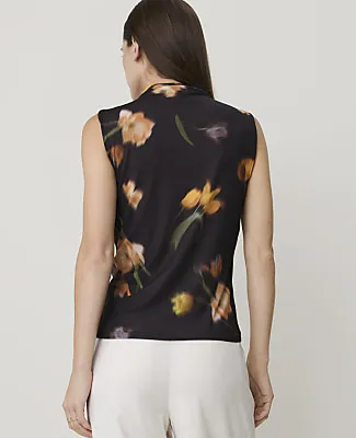 Ann Taylor Floral Mock Neck Tank Top sold by Ann Taylor product image thumbnail 2