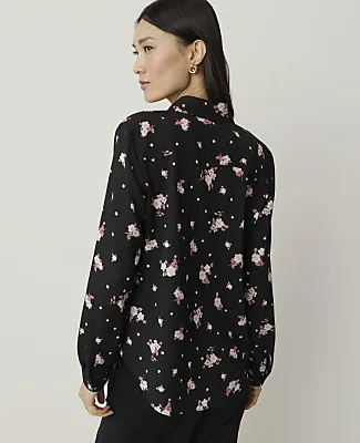 Ann Taylor Floral Essential Shirt in Satin sold by Ann Taylor product image thumbnail 2
