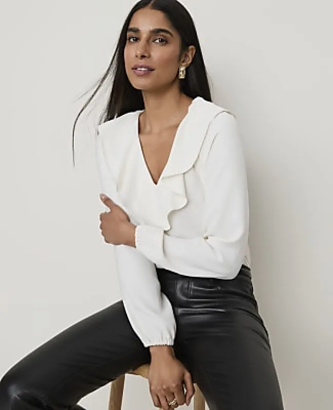 Ann Taylor Ruffle Trim Blouse made by Ann Taylor