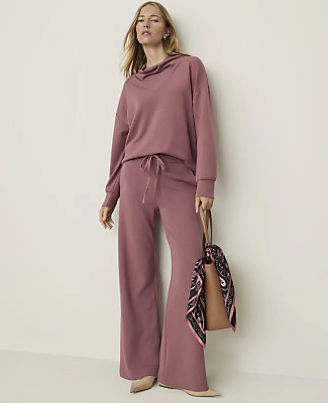 Ann Taylor Weekend Easy Wide-Leg Pant in CloudPlush made by Ann Taylor