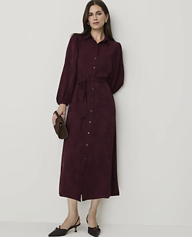 Ann Taylor Petite Paisley Belted Midi Shirtdress made by Ann Taylor