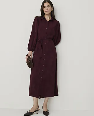 Ann Taylor Petite Paisley Belted Midi Shirtdress sold by Ann Taylor