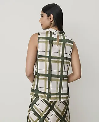 Ann Taylor Plaid Draped Cowl Neck Top sold by Ann Taylor product image thumbnail 2