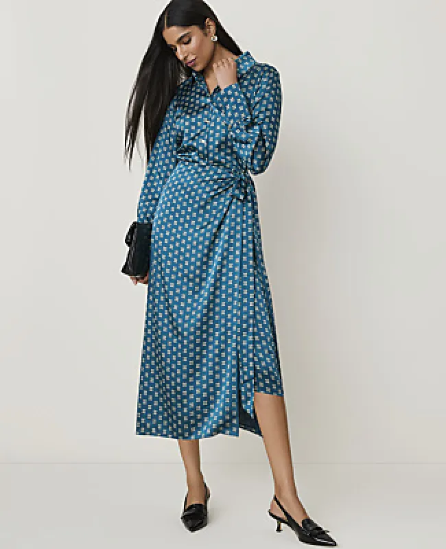 Ann Taylor Petite Collared Wrap Midi Dress made by Ann Taylor