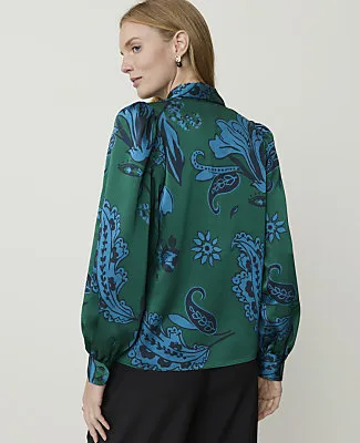 Ann Taylor Paisley Blouson Sleeve Blouse in Satin sold by Ann Taylor product image thumbnail 2