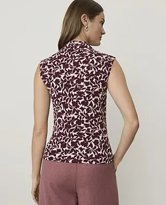 Ann Taylor Floral Draped Cowl Neck Shell Top sold by Ann Taylor product image thumbnail 2