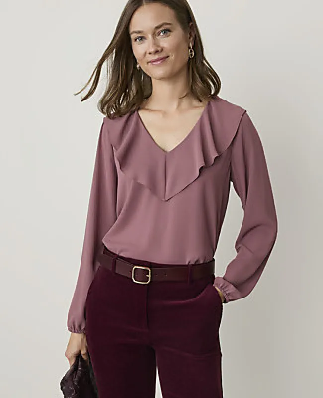 Ann Taylor Ruffle Trim Blouse made by Ann Taylor
