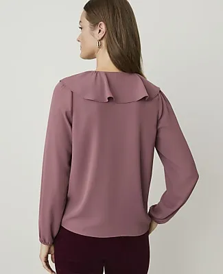 Ann Taylor Ruffle Trim Blouse sold by Ann Taylor product image thumbnail 2