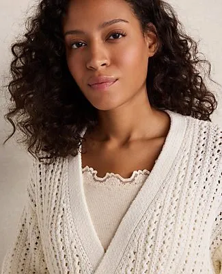 Ann Taylor Haven Well Within Textured Cotton Blend Belted Cardigan sold by Ann Taylor product image thumbnail 2
